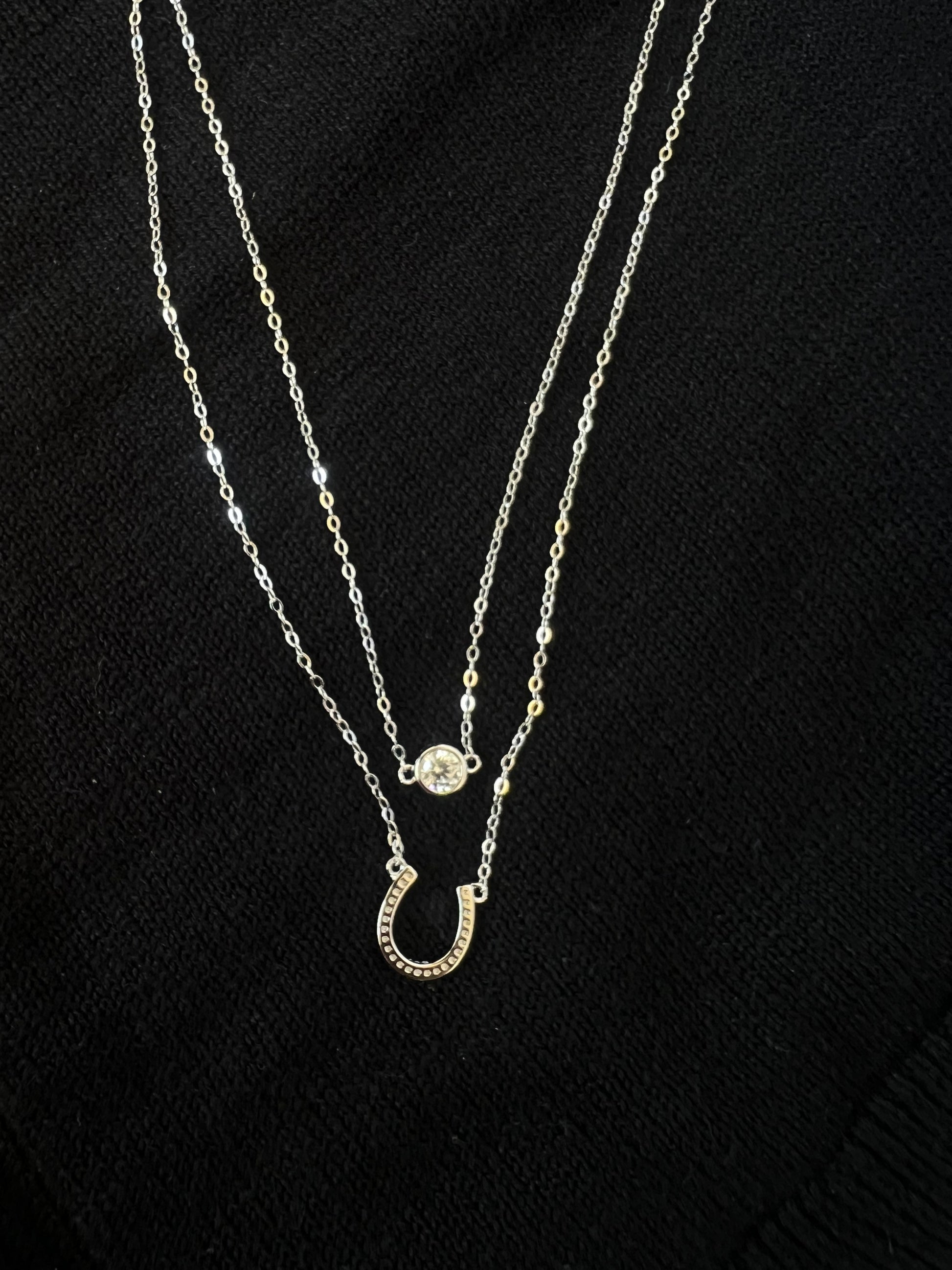 Equestrian Horseshoe Double Layered Necklace