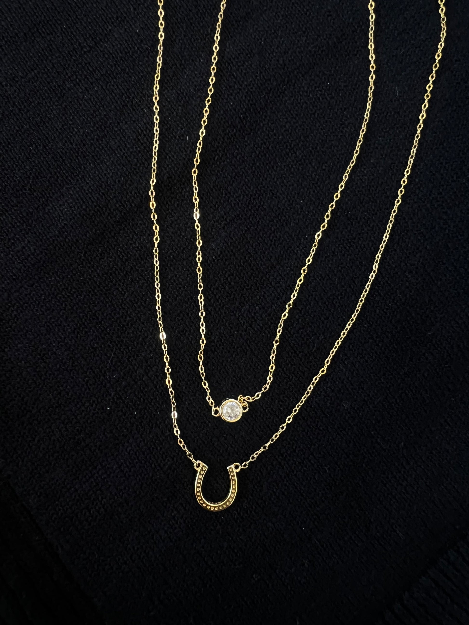 Equestrian Horseshoe Double Layered Necklace